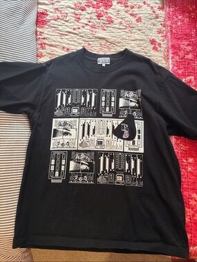 Cav Empt Black Short Sleeve Tee with White Panelized Graphic